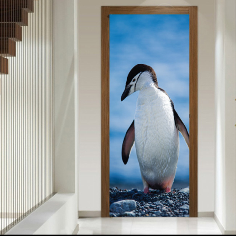 Αυτοκόλλητο πόρτας με ζώα με Πιγκουίνο